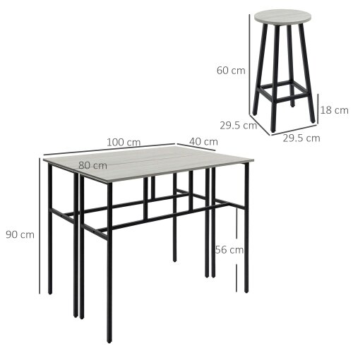 Wyld Haus Lura Rika Metal Grey 6 Piece Bar Dining Set With 4 Stools