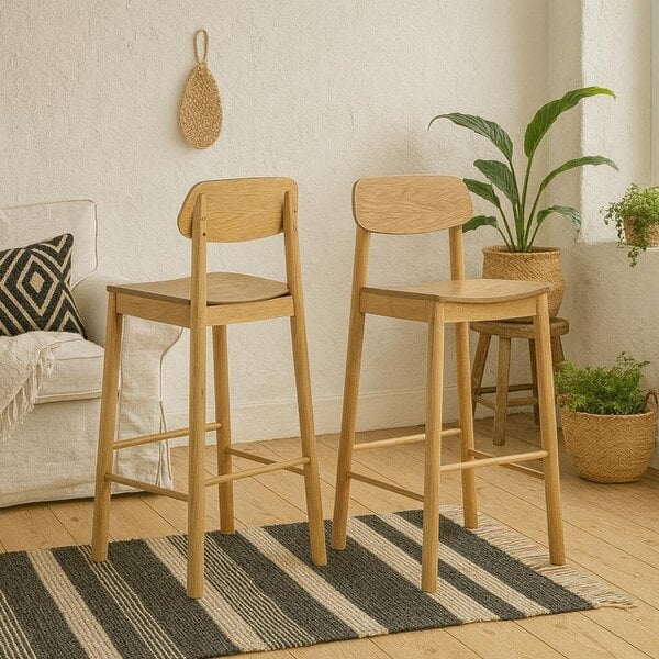 Wyld Haus Set of 2 Quietwood Oak Bar Stools