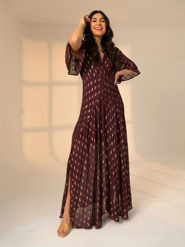Rose & Nancy Talia Wine Dress