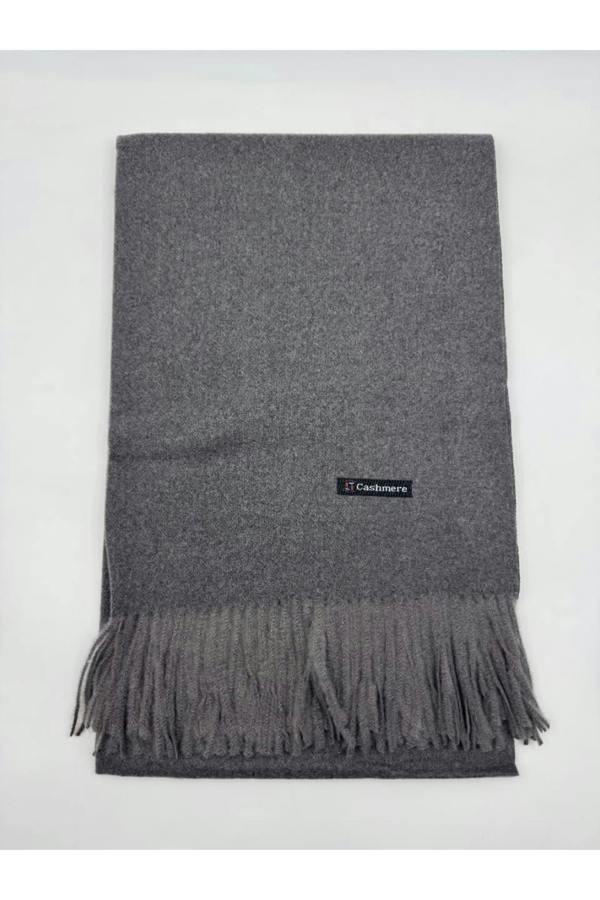 Dyzi Reversible Cashmere-Feel Scarf Double Faced Charcoal Grey