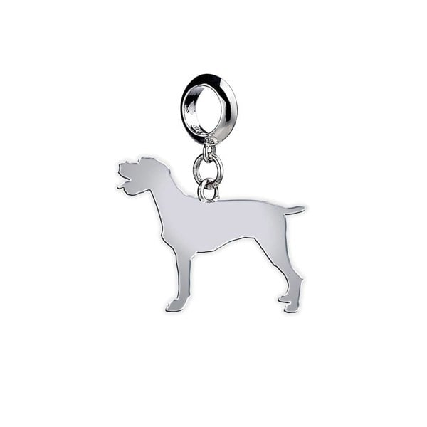 German Longhaired Pointer Silhouette Silver Charm - MYLEE London