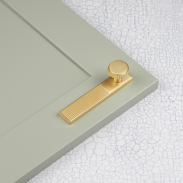 Handle & Home Brushed Brass Ribbed Detailing Handles and Coordinating Knobs