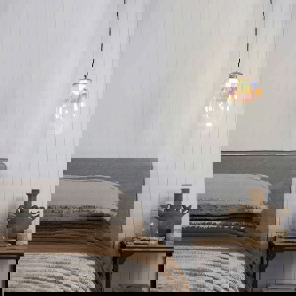Lightsin Pendant Ceiling Light with Elegant Nebula Coloured Glass Lightsin UK 