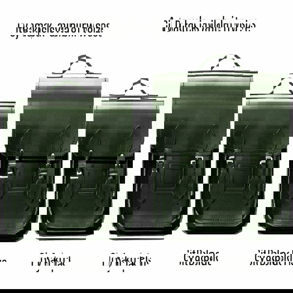 Zatchels Handmade Leather City Backpack - Ivy Green