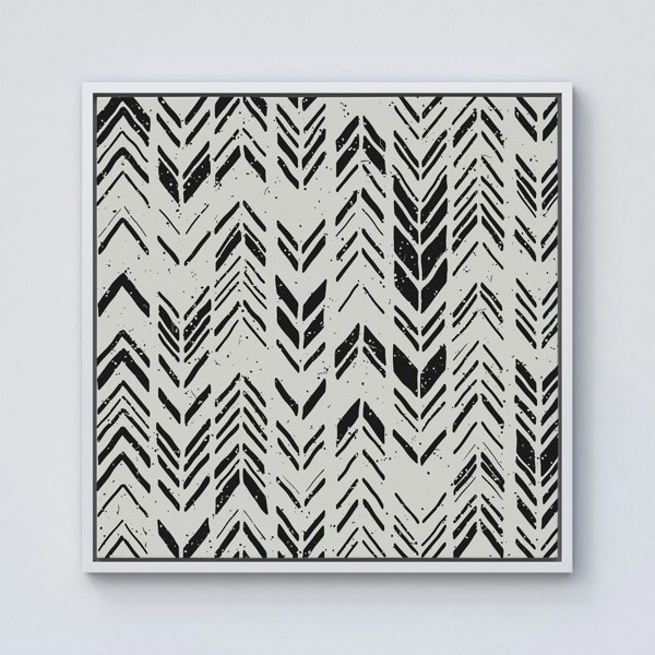 Warren Reed Hand Drawn Chevron Pattern Framed Canvas