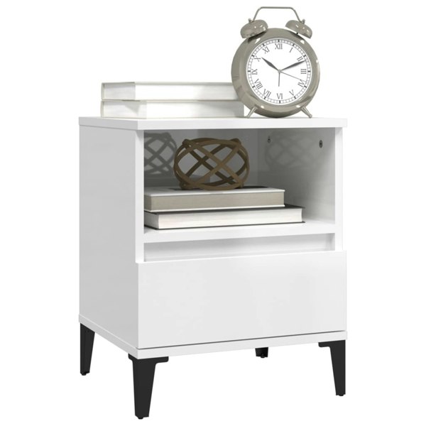Berkfield Bedside Cabinets 2 pcs High Gloss White 40x35x50 cm