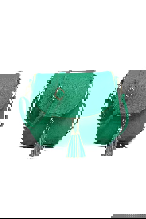 Pluspup Tassel Flap Shoulder Bag with Adjustable Strap and Inner Pocket