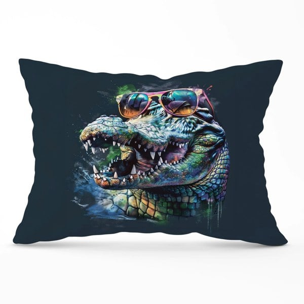 Warren Reed Crocodile In Glasses Splashart Cushions