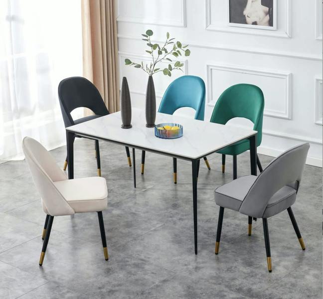 HYGRAD BUILT TO SURVIVE Padded Velvet Dining Chairs with Black Legs – Set of 2 | HYGRAD®