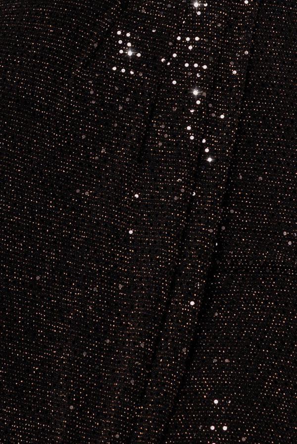 Glitter Lurex Long Sleeve Wrap Maxi Dress - Black DR4917