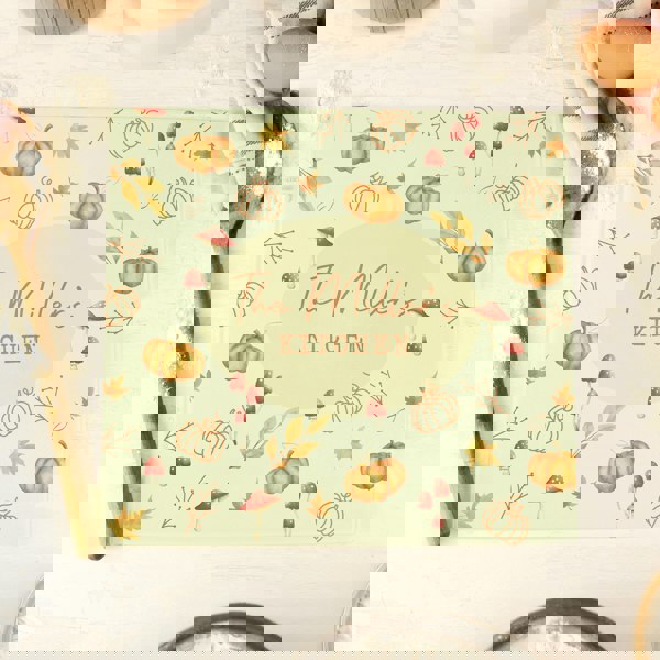 Personalised Memento Company Personalised Pumpkin Glass Chopping Board