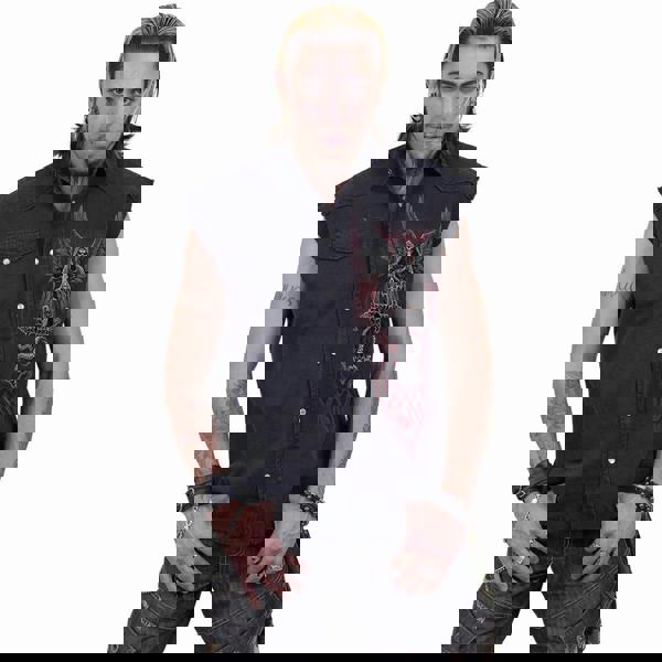 Spiral Direct THE DEAD - Sleeveless Stone Washed Worker Black