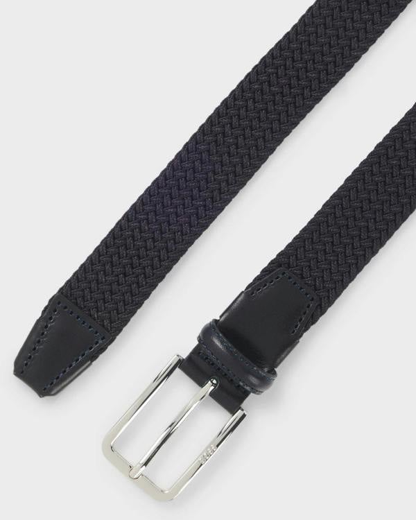 BOSS Orange Clorio Mens Fabric Belt - Navy 410 | CHO | Designer Mens Belts