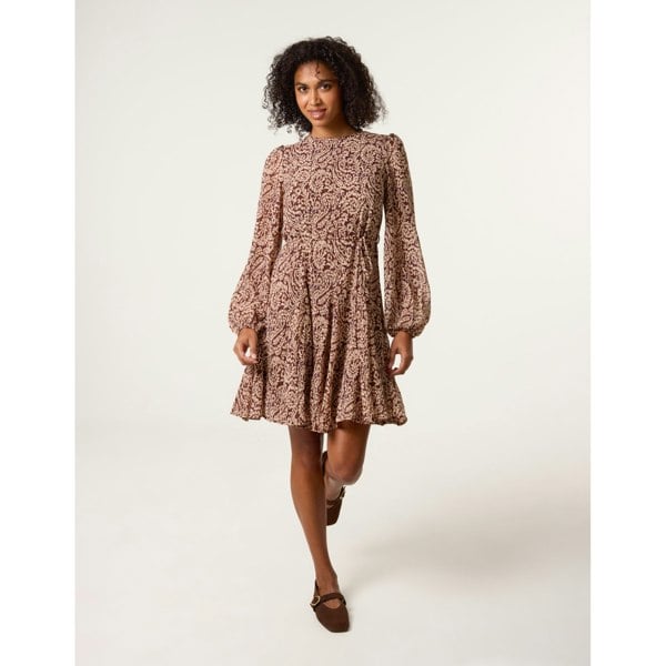 Blue Vanilla Godet Dress With Self Tie