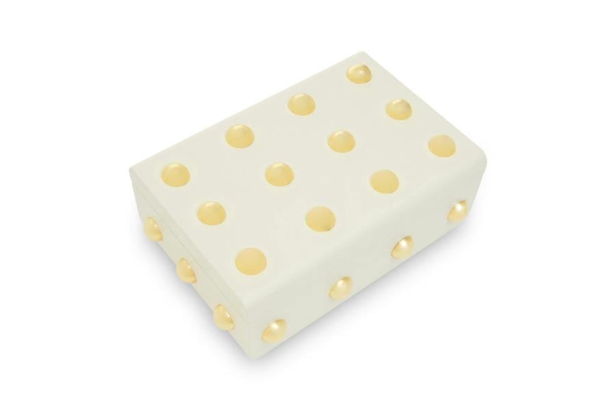 Frida Large Cream and Gold Trinket Box
