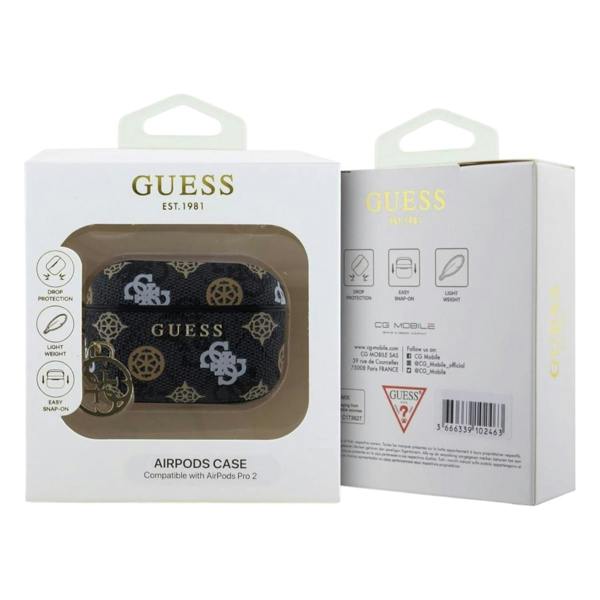 Guess 4G Peony Charm Case for Airpods Pro 2 Black - GUAP2P4RPEK