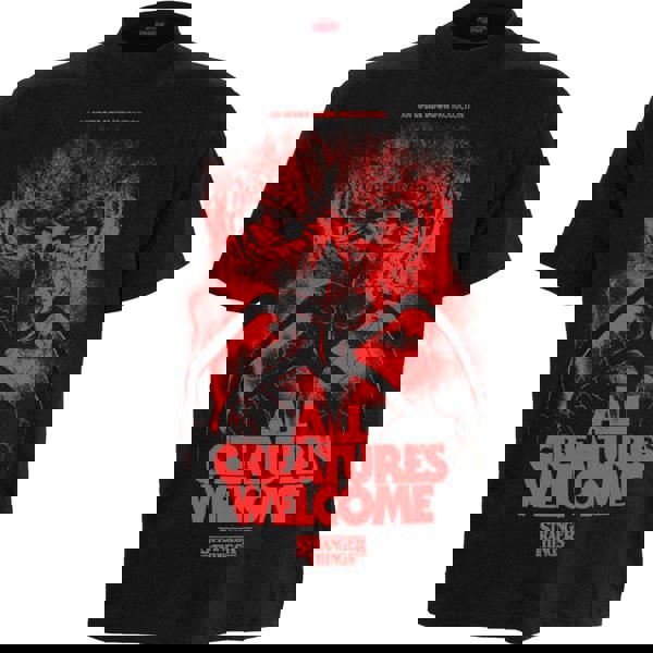 ALL CREATURES WELCOME - Front Print T-Shirt Black