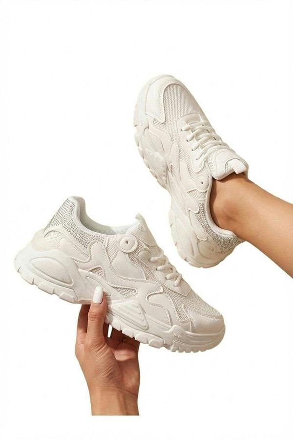 Ivy Studded Chunky Trainers - White_wb