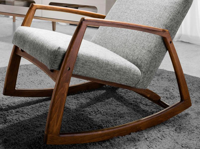 Angel Cerdá Grey fabric rocking chair 5106