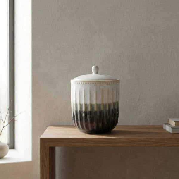 Garden Greatness Artisan Reactive Glaze Covered Jar