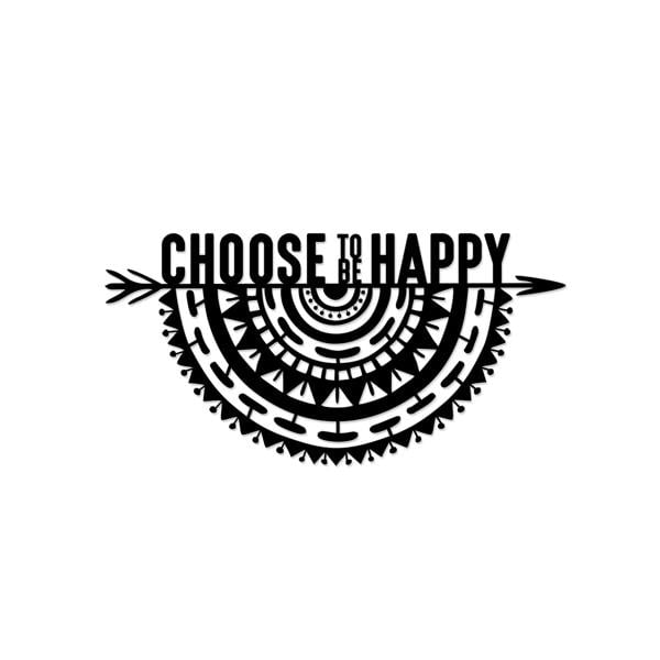 Decortie Modern Metal Wall Art "Choose to be" Home Ornament Decorative Minimalist Design Hanging Wall Sculpture, Black