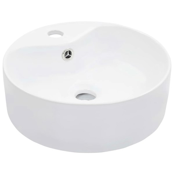Berkfield Wash Basin with Overflow 36x13 cm Ceramic White