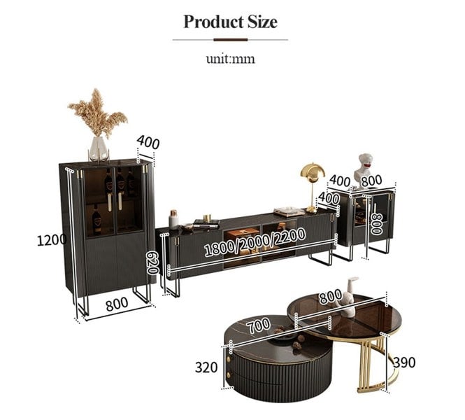 Bblythe Nesting Coffee Table Set, Black-Weilai Concept-Weilai Concept