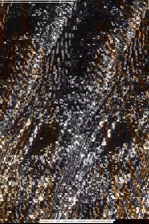 Long Sleeve Aztec Sequin Maxi Dress - Gold DR3490PLUS