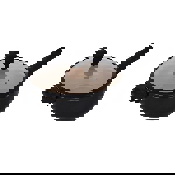 Gr8 Home Casamema Black 10 Pcs Forged Carbon Steel Non Stick Marble Saucepan Cookware Set