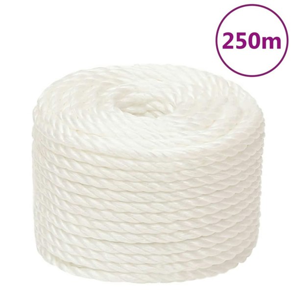 Berkfield Work Rope White 10 mm 250 m Polypropylene