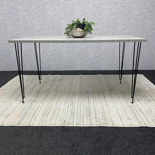 Kosy Koala Modern Grey Rectangular Dining Table with Hairpin Legs Compact Kitchen Table