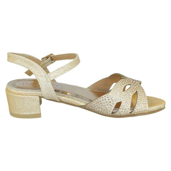 Spot On Girls Spot On Mid Heel Glitter Sandals H1111