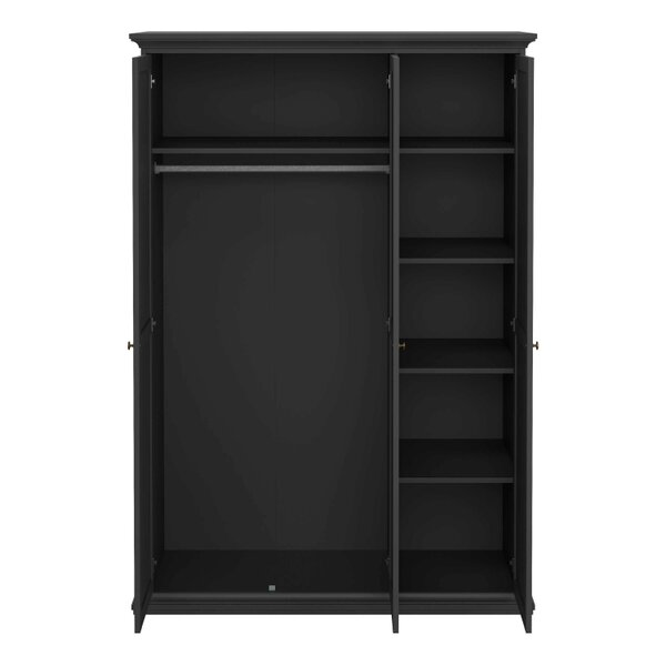 Wyld Haus Osaka Matt Dark Grey Wooden Wardrobe 3 Doors
