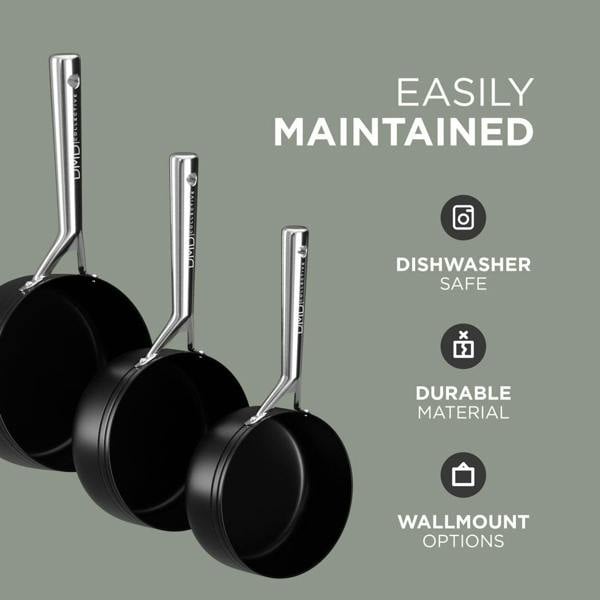 DMD Collective VITA - Non Stick Pan Set - Durable Stainless Steel Pans for Induction Stove Cooking