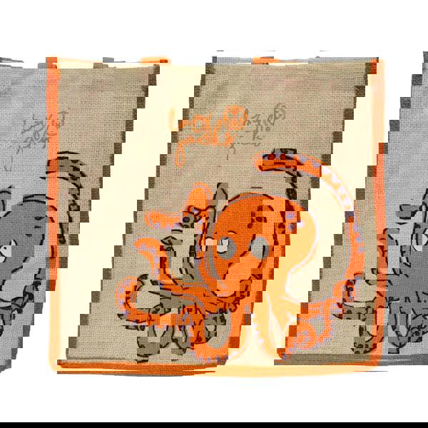Lazy Jacks Octopus Jute Tote Bag - Orange