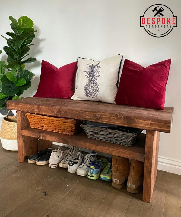 The Bespoke Carpentry Co Rustic Bench with Storage / TV Unit