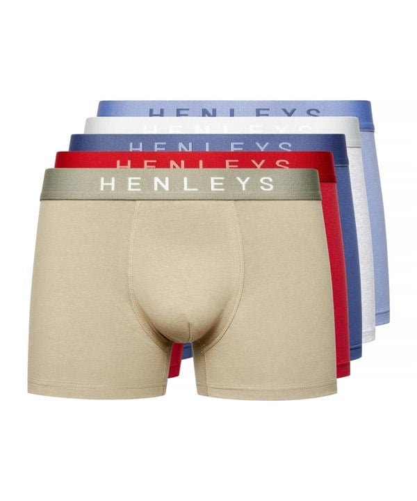 Henleys Motley Boxers 5pk Assorted