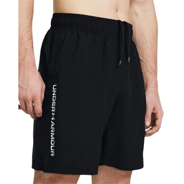 Under Armour Mens Wordmarks Woven Tech Shorts - Black/White - 