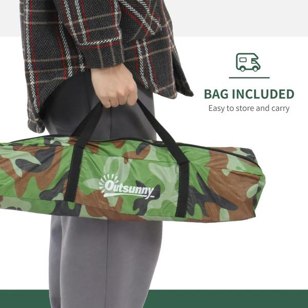 Outsunny multicolour camouflage tent storage bag with carry handle and shoulder strap