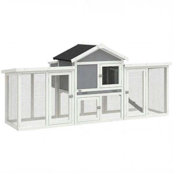 Large Chicken Coop, Wooden Outdoor Chicken Cage Poultry Hen House with Nesting Box