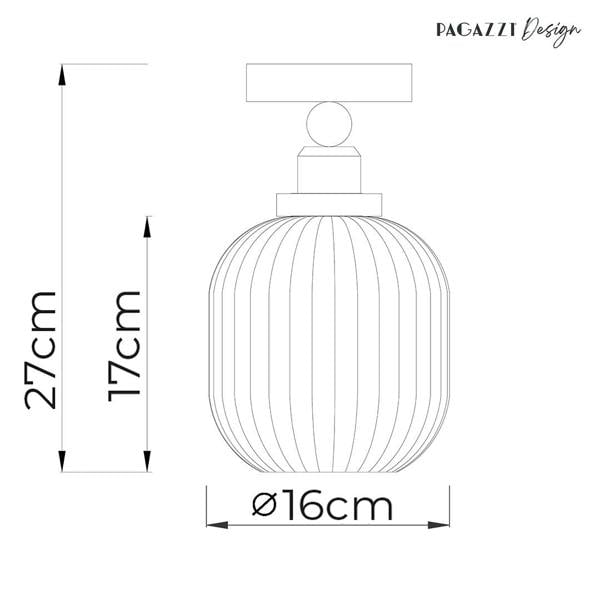 Pagazzi Lighting Riva Antique Brass Semi-Flush Ceiling Light