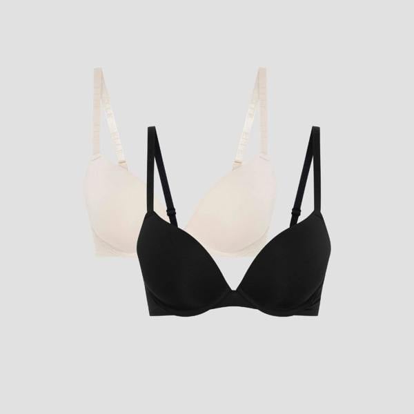 ELLE Multi Pack (2) Padded Smooth Bras Branded Strap
