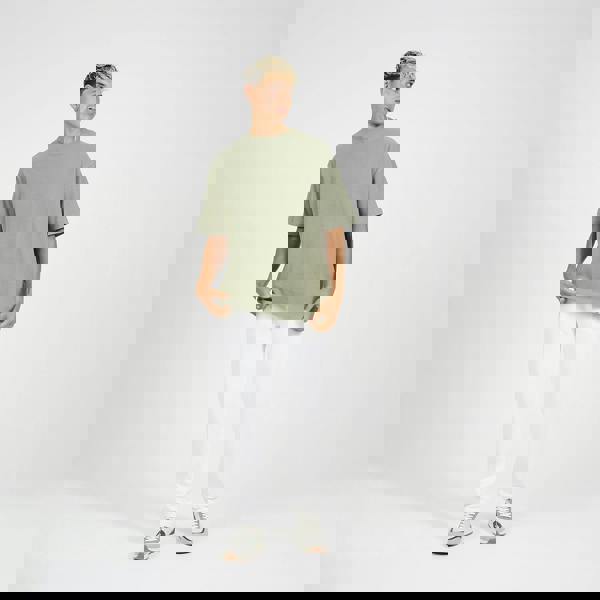 Brave Soul Cream Straight Leg Open Hem Joggers - Cream Image 3