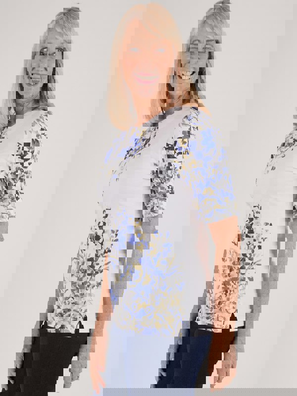 TIGI-Wear Floral Placement Print Top