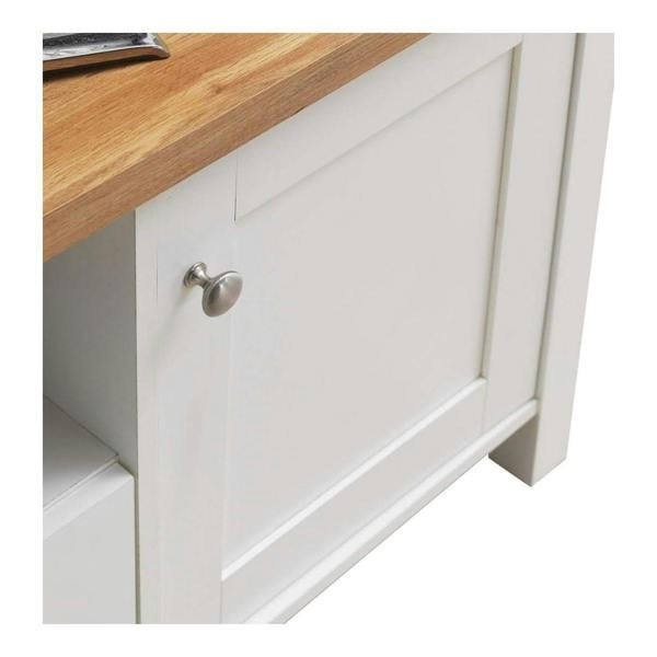 Timber Art Design Astbury TV Unit Stand Media Cabinet 2 Doors + Drawer White & Oak
