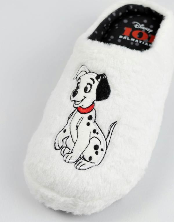 Disney Womens White 101 Dalmatians Mule Slippers