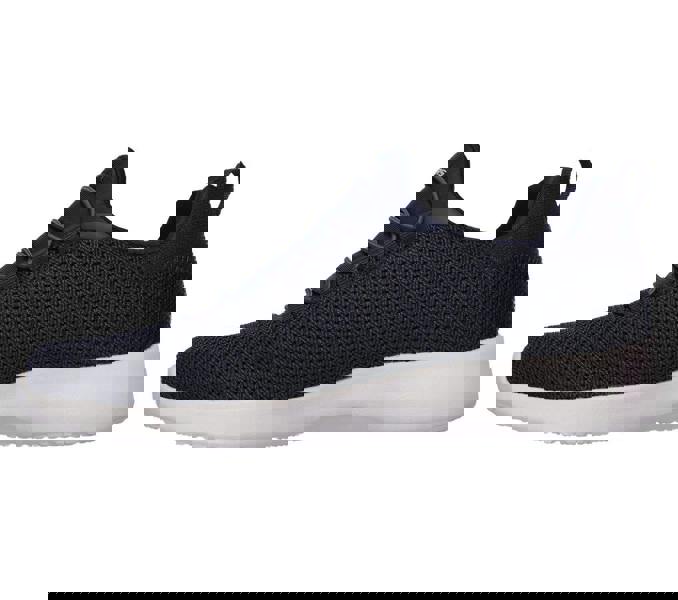 Skechers Dynamight Mens Slip On Comfort Memory Foam Trainers, navy blue lightweight athletic sneaker with breathable mesh upper and cushioned white sole for everyday comfort.