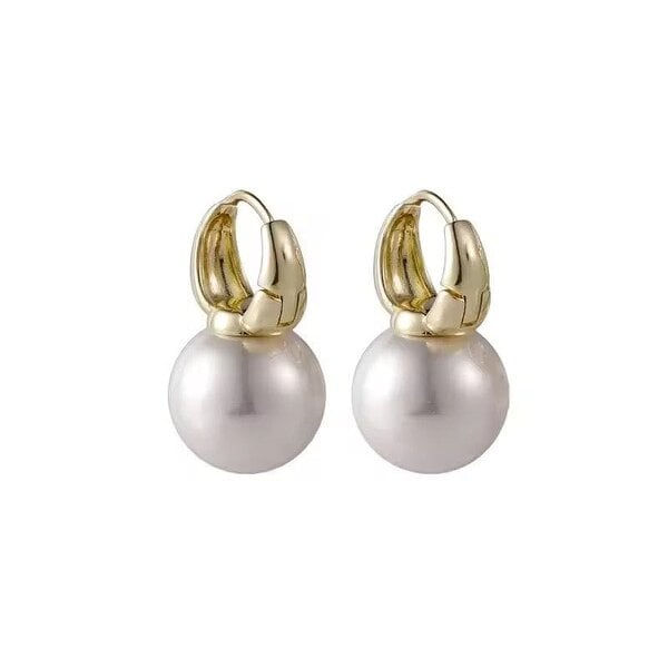 The Colourful Aura Gold Hoop Pearl Drop Earrings