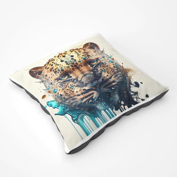 Warren Reed Leapoard Face Splashart On Light Background Floor Cushion