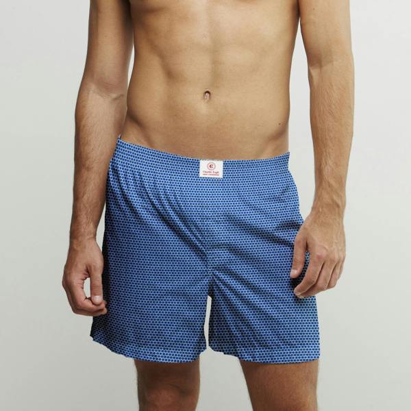 BLUE POLKA DOTS COTTON POPLIN PRINT BOXER SHORTS - Premium Men's Patterned Shirt by Claudio Lugli | Bold Design, Tailored Fit, Best Printed Shirts